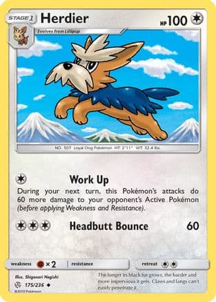 Herdier — SM - Cosmic Eclipse Pokémon TCG card by Shigenori Negishi