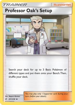 Professor Oak's Setup — SM - Cosmic Eclipse Pokémon TCG card by Megumi Mizutani