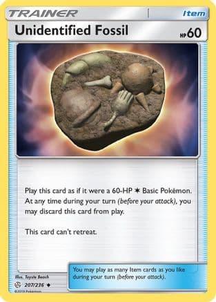 Unidentified Fossil — SM - Cosmic Eclipse Pokémon TCG card by Toyste Beach