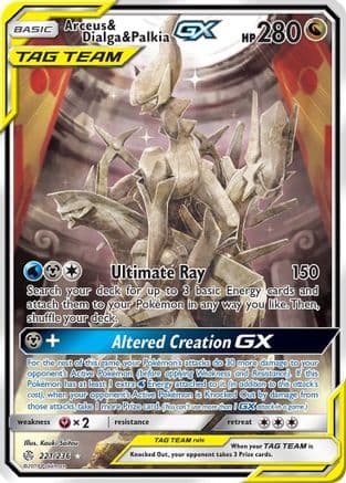 Arceus & Dialga & Palkia GX (Alternate Full Art) — SM - Cosmic Eclipse