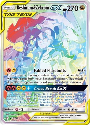 Reshiram & Zekrom GX (Secret) — SM - Cosmic Eclipse