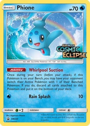 Phione - SM220 (Prerelease) — SM Promos Pokémon TCG card by Hasuno Hozumi