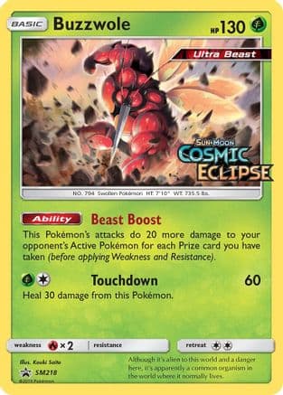 Buzzwole - SM218 (Prerelease) — SM Promos Pokémon TCG card by Hasuno