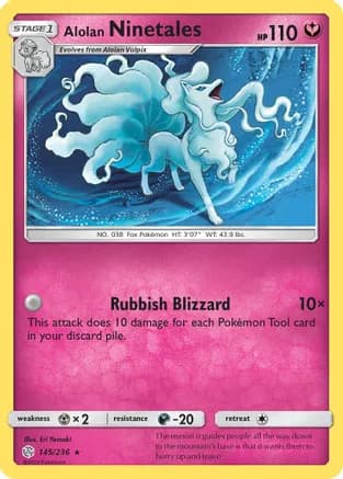 Alolan Ninetales — SM - Cosmic Eclipse Pokémon TCG card by Eri Yamaki
