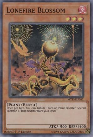 Lonefire Blossom — Mystic Fighters Yu-Gi-Oh! card by KAZUKI TAKAHASHI