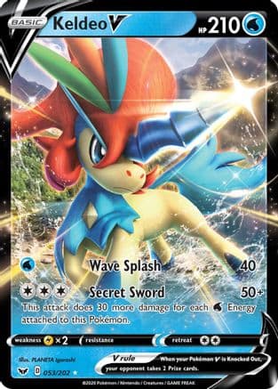 Keldeo V — SWSH01: Sword & Shield Base Set Pokémon TCG card by PLANETA Igarashi