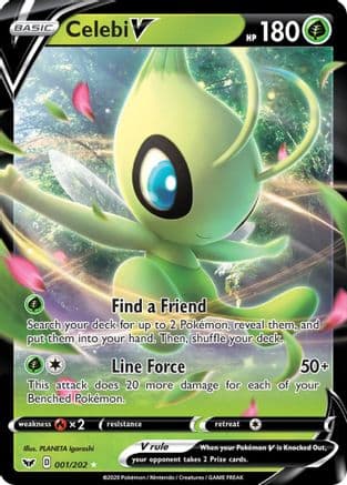 Celebi V — SWSH01: Sword & Shield Base Set Pokémon TCG card by PLANETA Igarashi