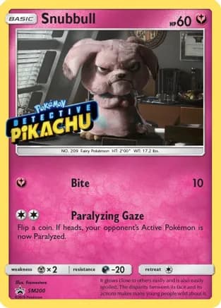 Snubbull - SM200 (Detective Pikachu Stamped) — SM Promos