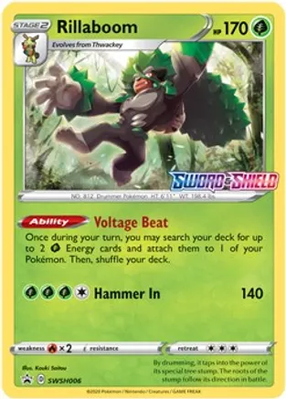 Rillaboom - SWSH006 (Prerelease) — SWSH: Sword & Shield Promo Cards