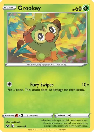 Grookey (010) — SWSH01: Sword & Shield Base Set