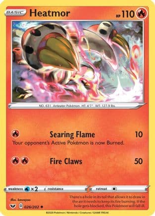 Heatmor — SWSH01: Sword & Shield Base Set Pokémon TCG card by Miki Tanaka