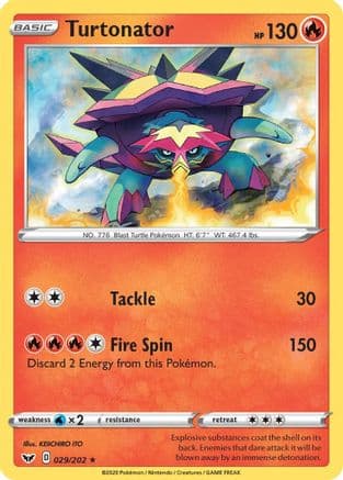 Turtonator — SWSH01: Sword & Shield Base Set Pokémon TCG card by KEIICHIRO ITO