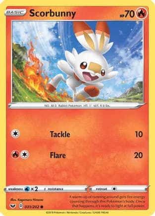 Scorbunny (031) — SWSH01: Sword & Shield Base Set