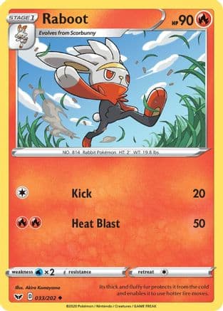 Raboot (033) — SWSH01: Sword & Shield Base Set Pokémon TCG card by Aiko Komiyama