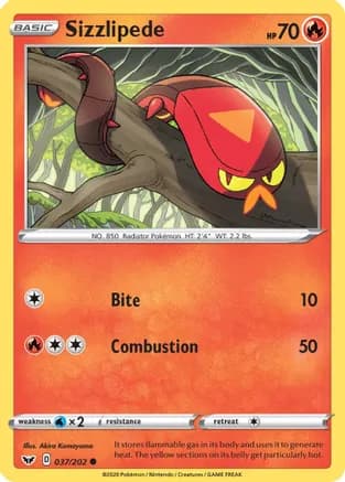 Sizzlipede (037) — SWSH01: Sword & Shield Base Set