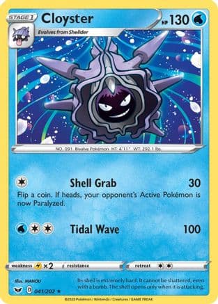 Cloyster — SWSH01: Sword & Shield Base Set Pokémon TCG card by MAHOU