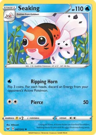 Seaking — SWSH01: Sword & Shield Base Set Pokémon TCG card by Shibuzoh.