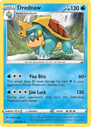Drednaw — SWSH01: Sword & Shield Base Set Pokémon TCG card by Hitoshi Ariga