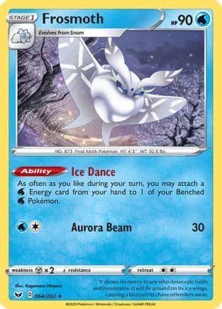 Frosmoth — SWSH01: Sword & Shield Base Set Pokémon TCG card by Kagemaru Himeno