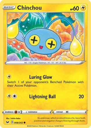Chinchou (068) — SWSH01: Sword & Shield Base Set Pokémon TCG card by Yukiko Baba