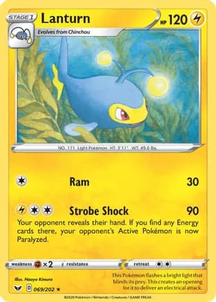 Lanturn — SWSH01: Sword & Shield Base Set Pokémon TCG card by Naoyo Kimura