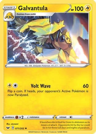 Galvantula — SWSH01: Sword & Shield Base Set Pokémon TCG card by otumami