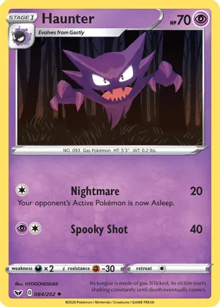 Haunter — SWSH01: Sword & Shield Base Set Pokémon TCG card by HYOGONOSUKE