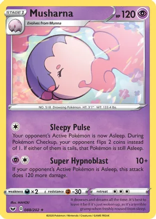 Musharna — SWSH01: Sword & Shield Base Set Pokémon TCG card by MAHOU