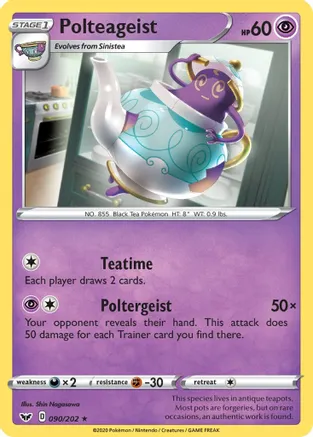 Polteageist — SWSH01: Sword & Shield Base Set Pokémon TCG card by Shin Nagasawa