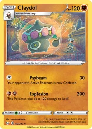 Claydol — SWSH01: Sword & Shield Base Set Pokémon TCG card by Tomokazu Komiya