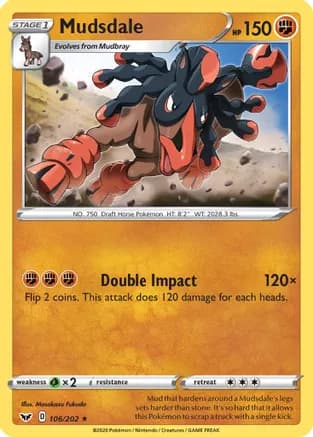 Mudsdale — SWSH01: Sword & Shield Base Set Pokémon TCG card by Masakazu Fukuda
