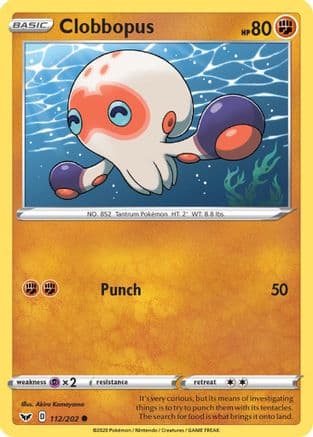 Clobbopus (112) — SWSH01: Sword & Shield Base Set Pokémon TCG card by Akira Komayama