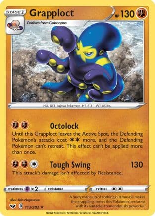 Grapploct — SWSH01: Sword & Shield Base Set Pokémon TCG card by Shin Nagasawa