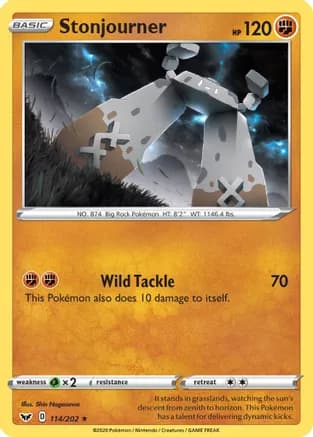 Stonjourner — SWSH01: Sword & Shield Base Set Pokémon TCG card by Shin Nagasawa