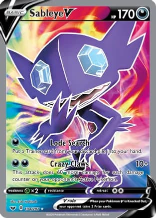 Sableye V (Full Art) — SWSH01: Sword & Shield Base Set