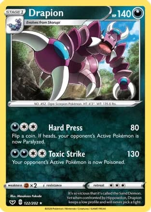 Drapion — SWSH01: Sword & Shield Base Set Pokémon TCG card by Masakazu Fukuda
