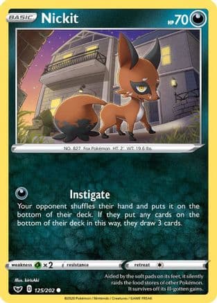 Nickit — SWSH01: Sword & Shield Base Set Pokémon TCG card by kirisAki