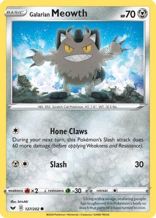 Galarian Meowth — SWSH01: Sword & Shield Base Set Pokémon TCG card by kirisAki