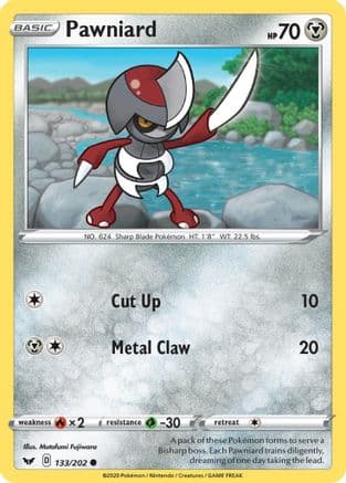Pawniard — SWSH01: Sword & Shield Base Set Pokémon TCG card by Motofumi Fujiwara