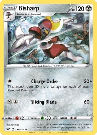 Bisharp — SWSH01: Sword & Shield Base Set Pokémon TCG card by kawayoo