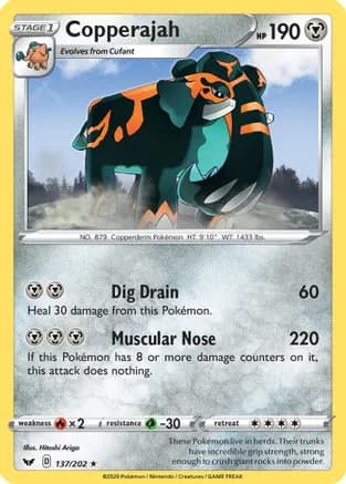 Copperajah — SWSH01: Sword & Shield Base Set Pokémon TCG card by Hitoshi Ariga