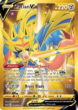 Zacian V (Secret) — Pokémon TCG card