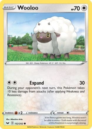Wooloo (152) — SWSH01: Sword & Shield Base Set Pokémon TCG card by Hasuno Atsuko