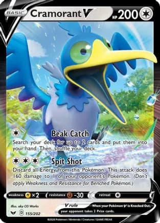 Cramorant V — SWSH01: Sword & Shield Base Set Pokémon TCG card by aky CG Works