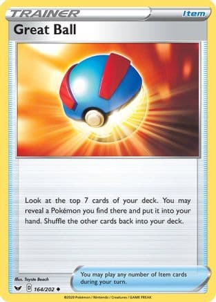 Great Ball — SWSH01: Sword & Shield Base Set Pokémon TCG card by Toyste Beach