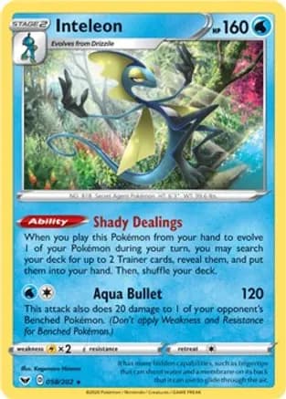 Inteleon - 058/202 — Deck Exclusives Pokémon TCG card by Kagemaru Himeno