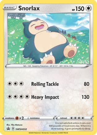 Snorlax - SWSH032 — SWSH: Sword & Shield Promo Cards Pokémon TCG card by Atsuko Nishida