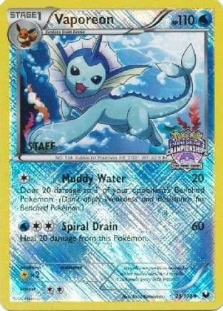 Vaporeon - 25/108 (State Championships) [Staff] — League & Championship Cards