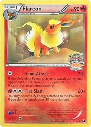 Flareon - 12/108 (Regional Championships) — League & Championship Cards