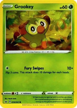 Grookey - 010/202 (Cosmos Holo) — Blister Exclusives Pokémon TCG card by Cosmos Holo